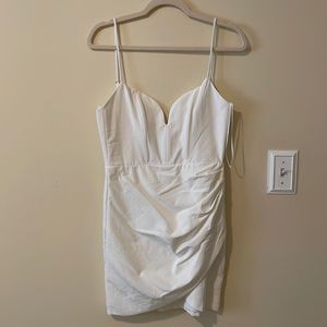 White spaghetti strap dress perfect for bride